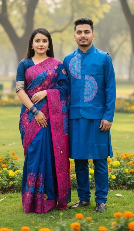 টাঙ্গাইল শাড়ি, কটি আর ধুপিয়ান সিল্ক পাঞ্জাবির